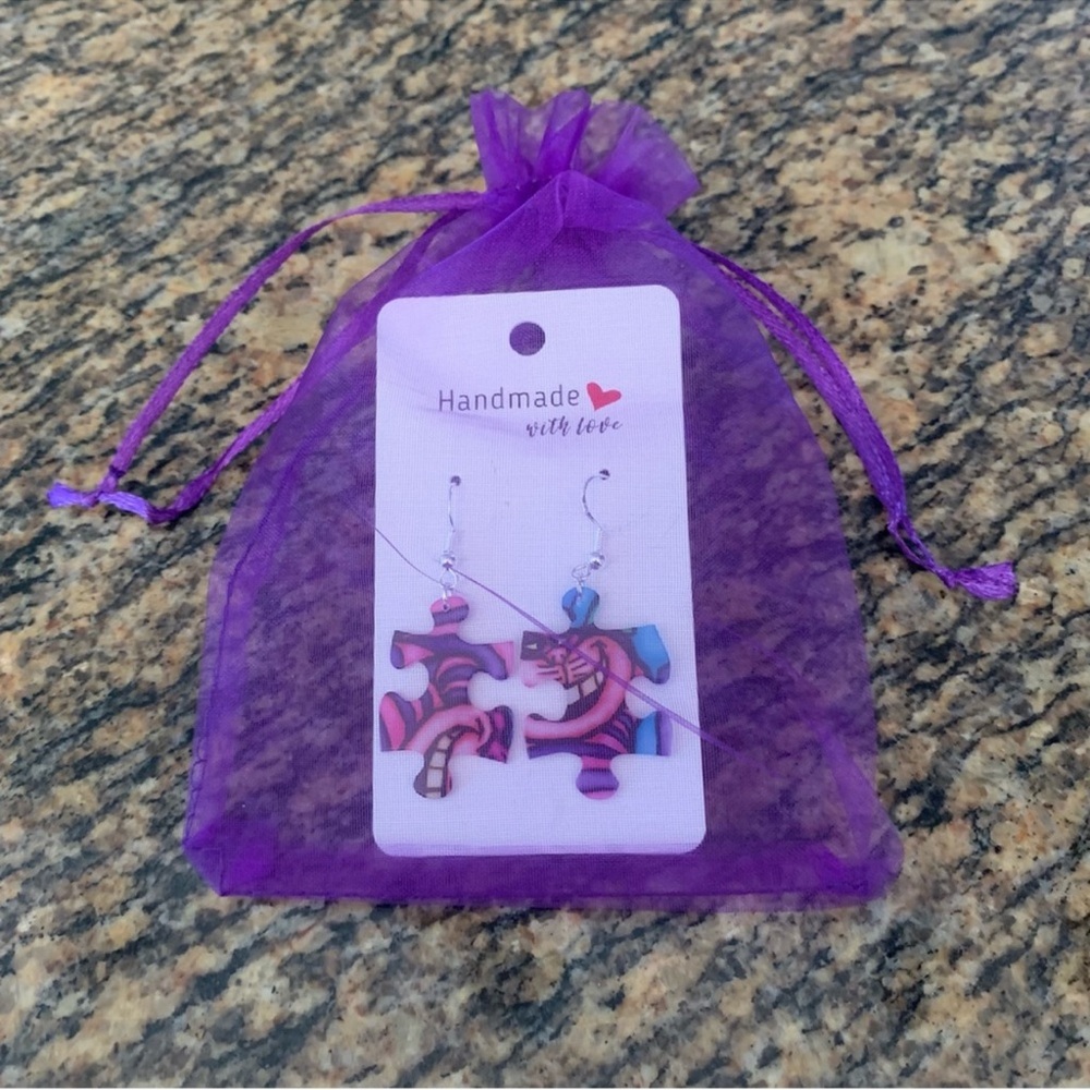 New Handmade puzzle earrings Light weight - Picture 11 of 11